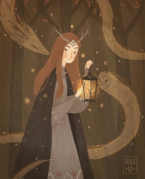 August Ro, Magic Forest, Illustration Agency, Arte Sketchbook, Witch Art, Mystical Art, Book Illustration, Cute Illustration, Pretty Art