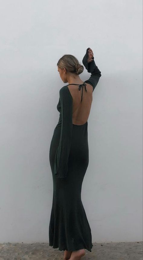 Hanna Schonberg, Winter Neutrals, Low Back Dress, Neutral Dress, Low Back Dresses, Wearing All Black, Winter Formal, Just Style, Dress Aesthetic