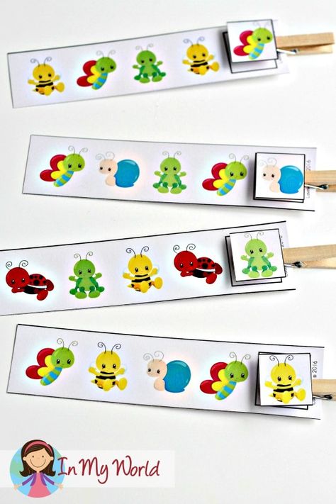 FREE Spring Preschool Centers clip the correct pattern activity Preschool Centers Ideas, Preschool Freebies, Numeracy Activities, Insects Preschool, Bugs Preschool, Birds Chirping, Insects Theme, Preschool Centers, Pattern Activities