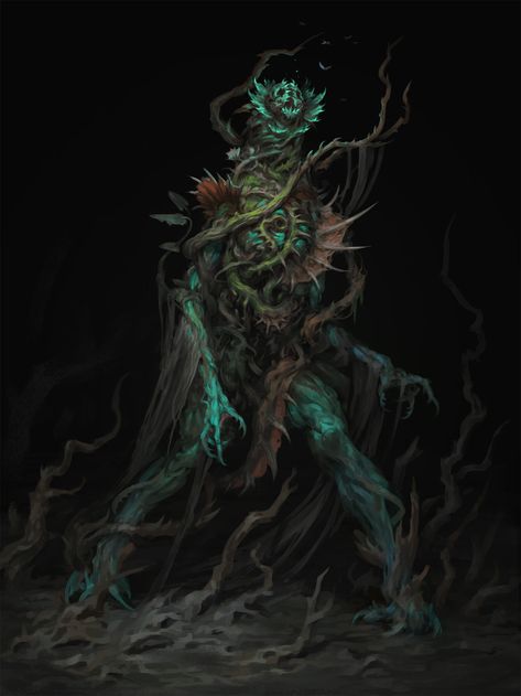 ArtStation - Flower demon, Denis Zhbankov Plant Monster Concept Art, Flower Humanoid, Plant Demon, Flower Zombie, Flower Demon, Creature Character Design, Demon Character Design, Flower Monster, Character Design Ideas