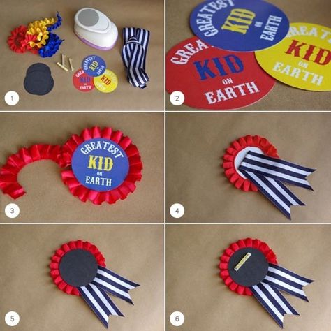 Primary Teachers Gifts, Circus Themed Party, Diy Mums, Mary Poppins Party, Bright Color Palette, Badges Diy, Award Ribbons, Senior Crown, Crown Ideas