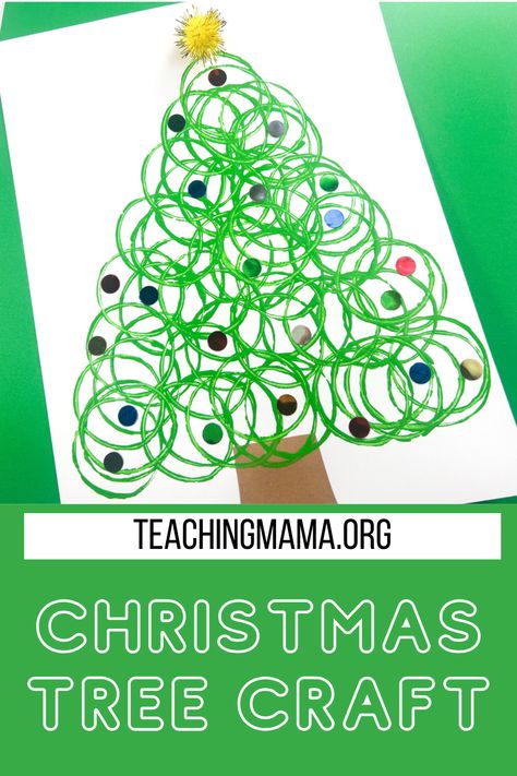 Recycle toilet paper rolls and use them with this Christmas tree craft! So cute and great for fine motor skills!  #Christmas #Christmastree #Christmascraft #toiletpapercrafts Christmas Activities For Preschoolers, New Christmas Crafts, Paper Roll Christmas, Christmas Family Fun, Christmas Printables For Kids, Toilet Paper Roll Craft, Preschool Christmas Activities, Top Craft, Roll Craft