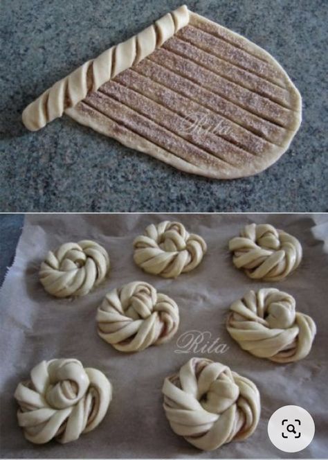 Bread Forms Ideas, Cool Bread Shapes, Dough Design, Dough Design Baking, Shaped Bread, Bread Shapes Ideas Simple, Puff Pastry Folding Ideas, Bread Shapes, Fun Bread Shapes