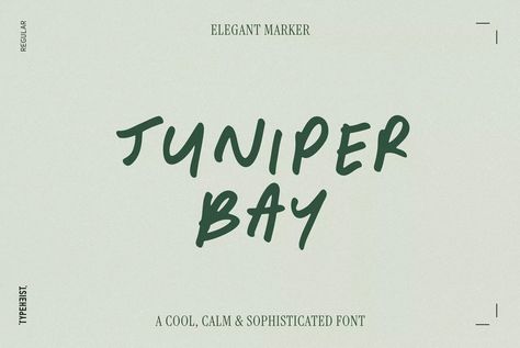 Juniper Bay Font - YouWorkForThem Handwriting Logo Design, Calming Fonts, Calm Fonts, Marker Typeface, Natural Fonts, Nature Fonts, Organic Fonts, Natural Typography, Hand Written Fonts