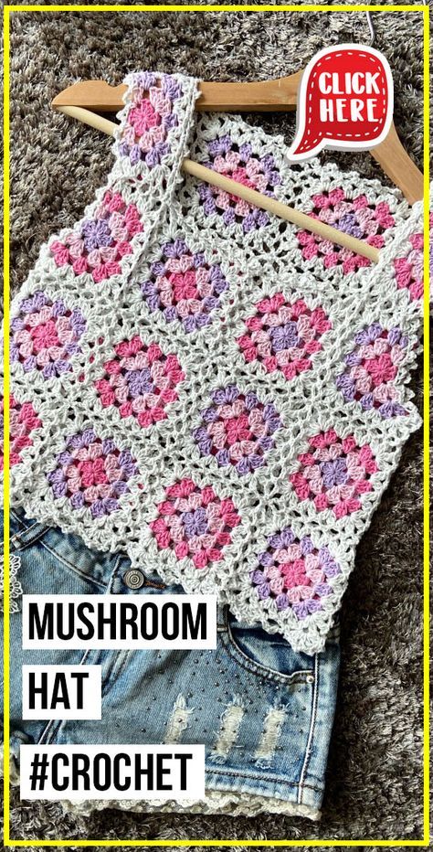 crochet Granny Squares Summer Top free pattern - FREE Crochet Top Pattern for Beginners. Click to Get the Pattern #Top #crochetpattern #crochet via @shareapattern.com Granny Square Tops Crochet, Crochet Vest Top Pattern Free, Granny Square Shirt Pattern Free, Crochet Flower Granny Square Pattern Free, Granny Square Crochet Top Pattern, Crochet Granny Square Vest Pattern Free, Crochet Ladies Tops Free Pattern, Granny Square Top Crochet Pattern Free, Crochet Granny Square Vest Pattern