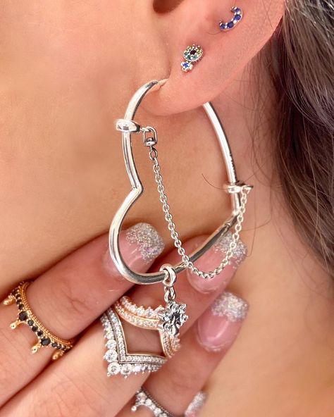 Pandora Anklet, Pandora Me Collection, Pandora Design, Hoops With Charms, Pandora Store, Florida Mall, Pandora Me, Pandora Earrings, Pandora Jewelry Charms