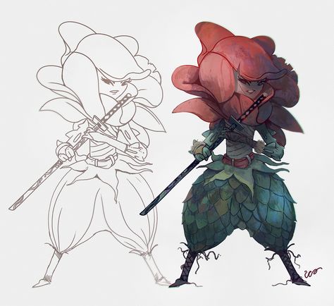 ArtStation - Rose Samurai , Rodrigo Alexandrino ICO Character Design Challenge, Design Challenge, Creature Concept Art, Monster Art, Creature Concept, Fantasy Inspiration, Character Design References, Creature Design, Creature Art