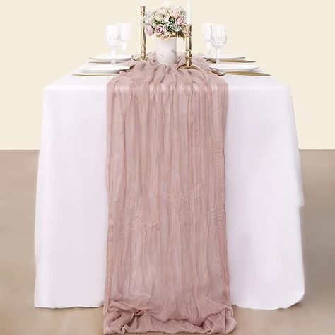 Socomi Cheesecloth Table Runner 14ft Gauze Boho Rustic Dusty Pink Cheese Cloth Table Runner for Wedding Bridal Shower Summer Decoration Cheese Cloth Table Runner, Cloth Table Runner, Cheesecloth Table Runner, Summer Table Runner, Wedding Shower Decorations, Rose Gold Confetti, Fall Bridal Shower, Bridal Tea, Baby Shower Table