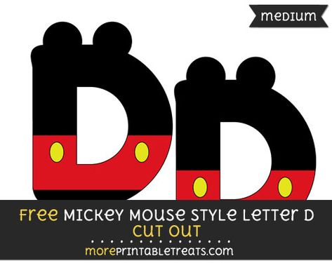 Mickey Mouse Style Letter D Cut Out - Medium Mickey Mouse House, Mouse House, Letter D, Okay Gesture, Cut Out