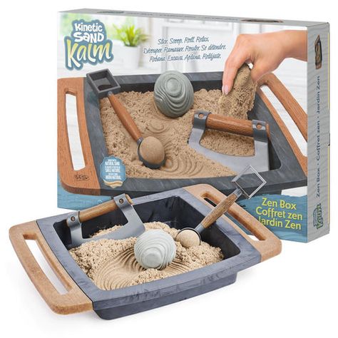 🌿✨ Dive into tranquility with the Kinetic Sand Kalm Zen Box - your new favorite way to de-stress and unwind! 🌊 Designed specifically for adults, this chic sandbox brings a slice of serenity right to your desk or tabletop. With 2lbs of our signature Kinetic Sand and 3 unique tools, you're all set for a mesmerizing sensory journey. Whether you're sculpting, slicing, or simply letting the sand flow through your fingers, the Zen Box's smart design ensures all your sand stays contained, making cle... Sand Zen Garden, Magic Sand, Desk Gifts, Childs Play, Sand Toys, Kinetic Sand, The Zen, Boredom Busters, Sensory Experience