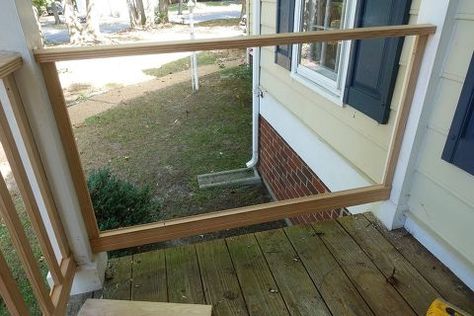 Diy Front Porch Railing Ideas Cheap, Replacing Porch Posts, Replacing Porch Railing, Diy Porch Renovation, Replace Porch Railing, Diy Railing Porch, Cedar Porch Railing Ideas, Add Railing To Front Porch, Diy Porch Railing Ideas