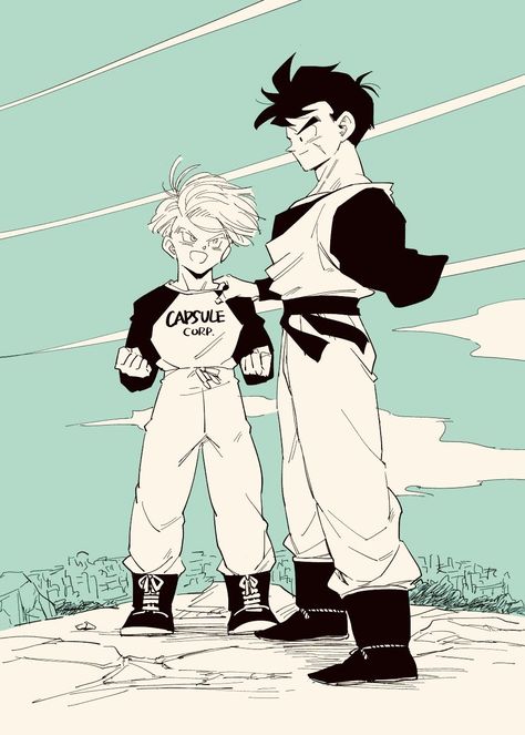 Gohan And Trunks, Comic Poses, Future Gohan, Z Toon, Dbz Wallpapers, Ball Ideas, Future Trunks, Retro Gaming Art, Dragon Ball Super Artwork