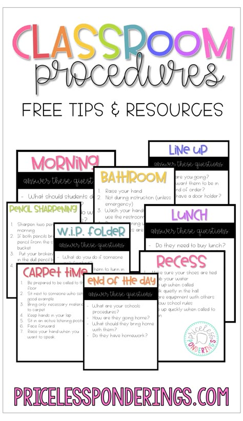 Class Procedures Checklist, Back To School Ideas For Teachers, Organization For Teachers, Back To School Procedures, Back To School 4th Grade, Teaching Classroom Procedures, Back To School 3rd Grade, 2nd Grade Back To School, School Procedures