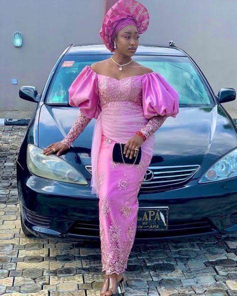 Gorgeous Lace Styles for Owambe Parties and Special Events. - Stylish Naija Asoebi Lace Styles, Asoebi Lace, Short Gown Styles, Asoebi Style, Aso Ebi Lace Styles, Nigerian Lace Styles Dress, African Wedding Attire, African Lace Styles, African Dresses For Kids