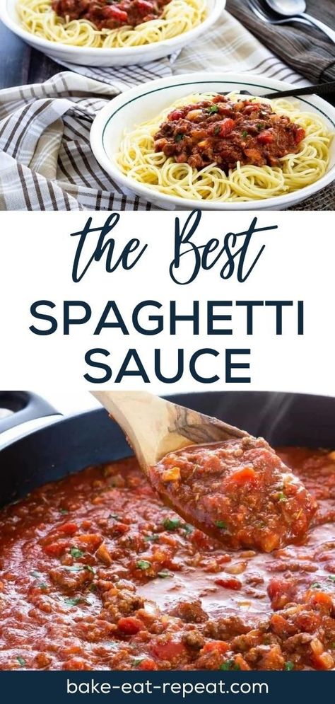 This is the Best Homemade Spaghetti Sauce recipe! It will become your go-to spaghetti sauce because it's easy to make and tastes absolutely fantastic. And it freezes well too – so making an extra batch is an easy way to have homemade spaghetti sauce quickly the next time your family asks for spaghetti. Sweet Spaghetti Sauce, Best Homemade Spaghetti Sauce Recipe, Best Homemade Spaghetti, Best Homemade Spaghetti Sauce, Sweet Spaghetti, Easy Main Course Recipes, Best Spaghetti Sauce, Homemade Spaghetti Sauce Recipe, Spaghetti Sauce Recipe