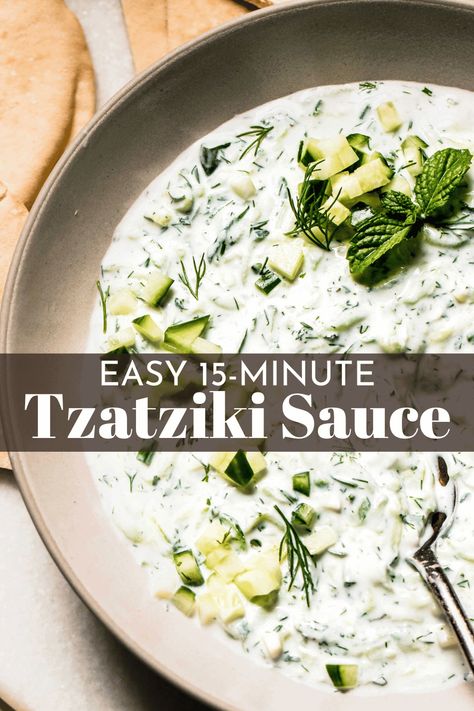 Best Tzatziki Sauce, Make Tzatziki Sauce, Tzatziki Sauce Easy, Easy Tzatziki Sauce, Tzatziki Sauce Recipe Easy, Easy Tzatziki, Greek Marinated Chicken, Tzatziki Sauce Recipe, Homemade Tzatziki Sauce