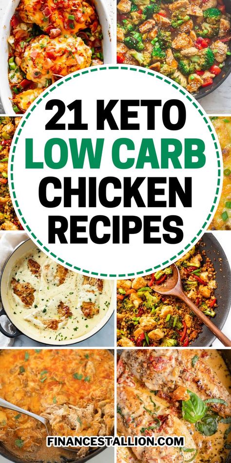 Explore our collection of keto chicken recipes, perfect for anyone looking for low-carb dinners! From quick keto ranch chicken, and keto stir fry chicken, to keto chicken pot pie for busy weeknight dinners. Try our easy keto chicken dinners, including keto one-pan meals and delicious keto chicken breast recipes. Our low-carb chicken meals and keto chicken casseroles are sure to satisfy. Find healthy keto chicken salad recipes and keto chicken soup ideas. Perfect for keto meal prep for the week. Keto Chicken Casseroles, Keto Ranch Chicken, Chicken Soup Ideas, Keto Chicken Dinners, Keto Chicken Breast Recipes, Keto Stir Fry, Diet Lunch Ideas, Keto Chicken Recipes, Keto Chicken Casserole