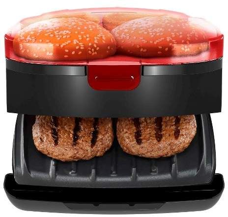 George Foreman 5-Minute Burger Grill, Electric Indoor Grill - Red GR1036BTR Burger Grill, George Foreman Grill, Classic Plates, Frozen Turkey, How To Cook Burgers, Turkey Burger Recipes, George Foreman, Indoor Grill, Hamburger Patties