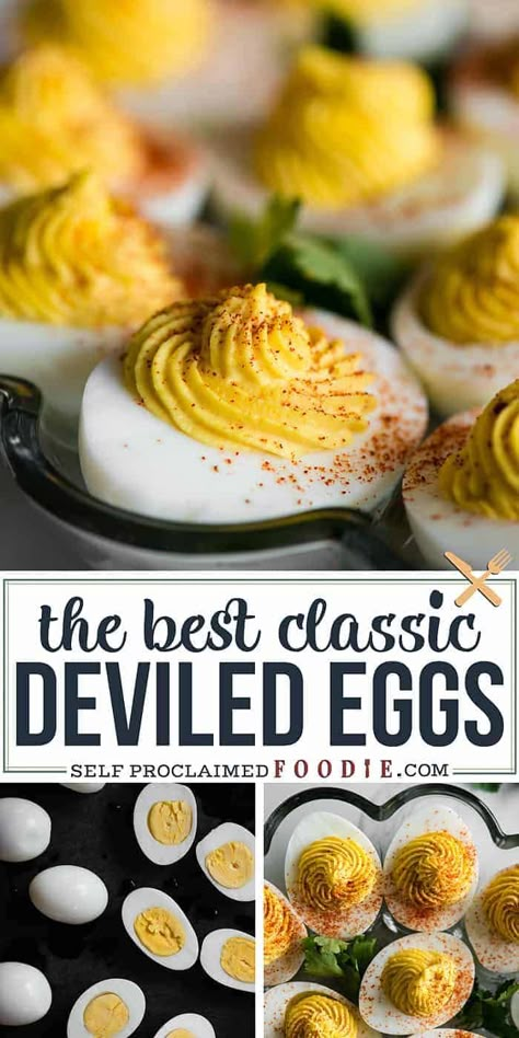 These Classic Deviled Eggs are fantastic as appetizers for parties and holiday celebrations. This traditional deviled egg recipe is simple and turns out perfect every time. Best Deviled Egg Recipe Ever, Devil Eggs, Deviled Egg Recipe, Classic Deviled Eggs, Deviled Eggs Recipe Easy, Devilled Eggs Recipe Best, Deviled Eggs Recipe Classic, Devilled Eggs, Weekend Food