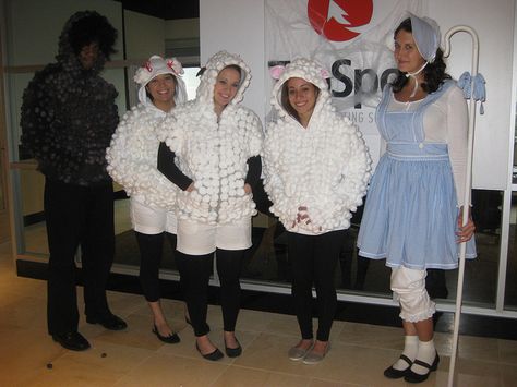 Big Group Halloween Costumes, Sheep Costume, Sheep Costumes, Sydney Style, Homemade Costumes, Little Bo Peep, Big Group, Bo Peep, Big Bad Wolf