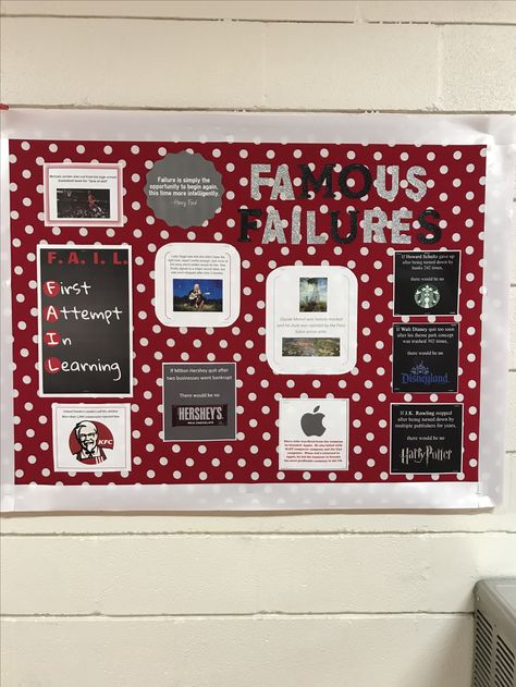 Famous failures Famous Failures Bulletin Board, Junior High Classroom, Famous Failures, Bulletin Board Design, Teaching Inspiration, Board Decoration, Classroom Theme, Teacher Ideas, Junior High