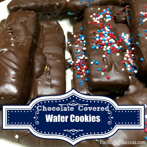 Chocolate Covered Wafer Cookies Chocolate Covered Wafer Cookies, Wafer Cookie, Christmas Yummies, Pb Cups, Candy Treats, Kinds Of Cookies, Wafer Cookies, Dessert Ingredients, Chocolate Dipped