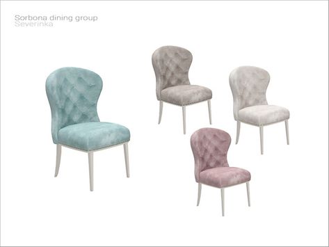 Severinka_'s [Sorbona dining] - dining chair Living Room Sims 4, Sims 4 Cc Furniture Living Rooms, Sims 4 Kitchen, The Sims 4 Packs, Dinner Room, Casas The Sims 4, Sims House Design, Sims 4 Cc Furniture, 4 Dining Chairs