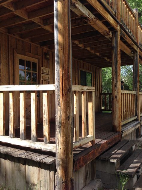 Rustic Cabin Porch, Modern Log Cabin Exterior Front Porches, Log House Front Porch, Rustic Ranch House Exterior Country Front Porches, Treated Lumber Front Porch, Cabin Front Porch Ideas, Log Cabin Front Porch Steps, Western Front Porch, Porch Knee Wall