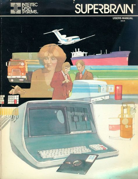 Date: 1981. Columbia's first microcomputer, maybe, if you don't count some others that never went anywhere like the IBM 5100. Options (that we didn't have) included memory expansion to 64K, a parallel port, an S100 expansion bus adapter, Microsoft Basic-80, and Microsoft Fortran-80. This is the user end of the first Kermit connection (1981): Superbrains were deployed in public areas, connected to the Computer Center through the Gandalf PACX RS-232 serial switch, allowing users to archive their D Computer History Museum, Computer Center, Wil Wheaton, Computer History, Space Museum, Floppy Disk, Old Computers, World Problems, Mad Scientist