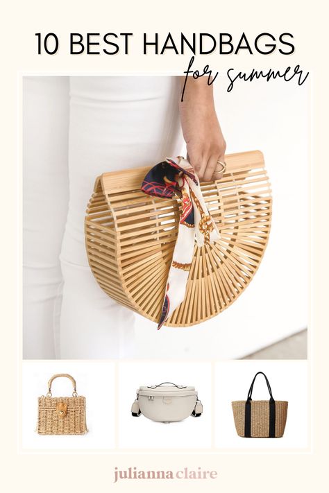 From different shapes, sizes, materials and colors, summer handbags are so much fun! They're especially great at giving your summer outfit extra personality. I'm sharing some of my favorite affordable Amazon handbags for you! Find them all here: https://juliannaclaire.com/2023/05/17/10-best-handbags-for-summer/ Summer Handheld Bags For Beach Season, Chic Summer Handheld Bag, Handheld Bags For Daily Use In Summer, Handheld Summer Bags With Handles, Trendy Handheld Summer Bags, Summer Handbags, Favorite Handbags, Best Handbags, Trending Handbag