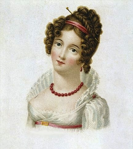 Regency Hairstyle. Pretty standard style, but dressed up. Regency Portraits, Empire Fashion, Young Women Outfits, Historical Hairstyles, Riding Habit, Regency Gown, Regency Era Fashion, England Trip, Regency Dress