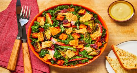 Roasted Veggie Kale Salad Recipe | HelloFresh Salad Lunch Recipes, Hello Fresh Chicken, Harvesting Kale, Meal Kit Recipes, Hello Fresh Meals, Amazing Dinners, Hellofresh Recipes, Salad Recipes Lunch, Recipes For 2