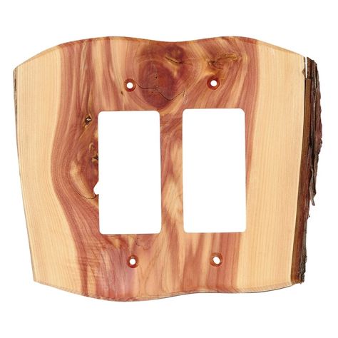 Rustic Juniper Wood Double Rocker Cover Rustic Switch Plate Covers, Rustic Light Switch Covers, Rustic Switch Plates, Juniper Wood, Rustic Light, Black Forest Decor, Forest Decor, Outlet Cover, Rustic Lighting