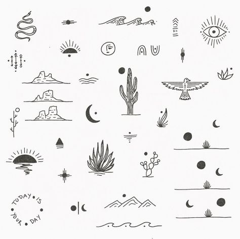 Tattoos Earthy, Poked Tattoo, Desert Tattoo, Australia Tattoo, Casino Tattoo, Earthy Tattoos, Hippie Tattoo, Cactus Tattoo, Patchwork Tattoo