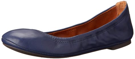 Lucky Brand Women's Emmie Ballet Flat, American Navy/Leather, 6.5 M US-- Read more at the image link. (This is an affiliate link) #womenflats Independent Thinking, Dresses And Tights, Tiered Dresses, Fitting Jeans, Stitch Fit, Fantastic Shoes, Closet Goals, American Leather, Comfortable Boots