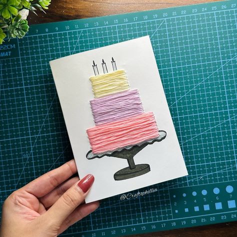 Thread birthday card🫶🏻💕 DM to order! Shipping worldwide🌍 Tag me if you recreate! . . . . . . . #cardmaking #cardidea #birthdaycardideas #artist #instadaily #valentinesday #easycrafts #craftideas #easycard #craft #diycard #diyart #diy #foryoupage #fyp #explore #couplecards #threadcard #threadart . [ Card idea, Easy card idea, Birthday card idea , Thread art ] Easy Bday Cards Diy, Happy Birthday Cards Handmade, Birthday Card Drawing, Idea Birthday, Bday Cards, Card Drawing, Thread Art, Handmade Ideas, Card Tutorial