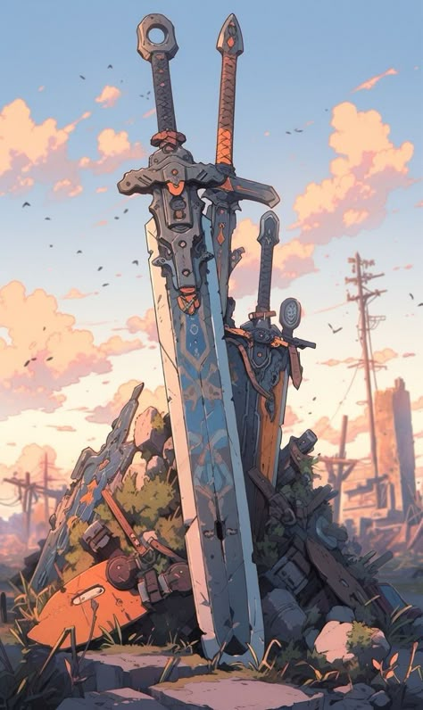 Swords Wallpapers Aesthetic, Dnd Art Wallpaper, Giant Swords Fantasy, Dnd Wallpaper, Illustration Kunst, Character Artist, Arte 8 Bits, Art Et Illustration, Cool Wallpapers Art