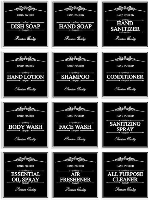 Shampoo Bottle Diy, Mouthwash Dispenser, Essential Oil Spray, Soap Labels, Hand Soap Dispenser, Kitchen Soap Dispenser, Pantry Labels, Black Soap, Cleaning Dishes