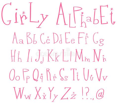 Girly Fonts Alphabet, Cute Letter Fonts, Image Girly, Cute Fonts Alphabet, Girly Fonts, Doodle Bugs, Fonts Handwriting Alphabet, Pretty Writing, Romantic Fonts