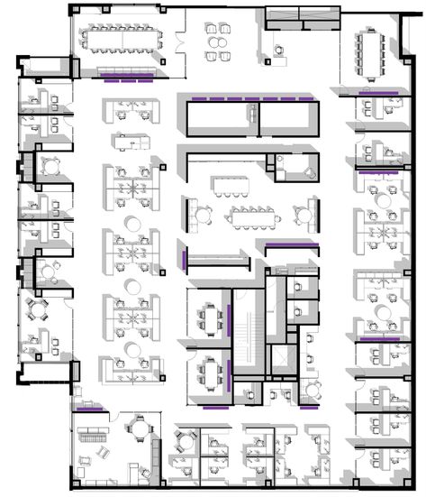 Open Office Design Layout, Office Floor Plan Corporate, Office Building Floor Plan, Lawyer Office Design, Office Open Plan, Office Building Plans, Open Office Layout, Office Layout Plan, Open Office Design