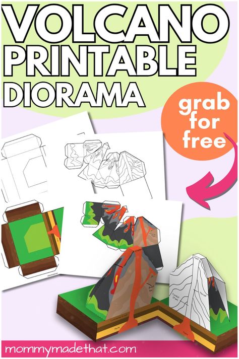 Discover our fun and free printable volcano diorama for kids! Perfect for preschool and kindergarten, this easy 3D craft includes cut-out pieces to make a realistic volcano. Ideal for kids activities, science fair projects, and teaching the parts of a volcano. Download now and start building your volcano project for kids! Volcano Diorama, Parts Of A Volcano, Volcano For Kids, Volcano Worksheet, Volcano Project, Free Preschool Activities, Volcano Projects, Printable For Preschool, Volcano Activities