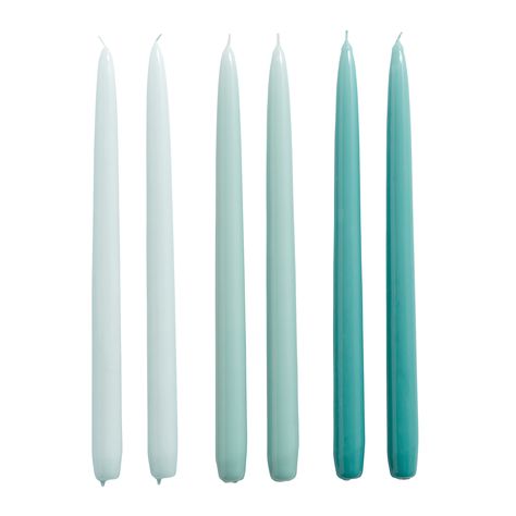 Conical candles, set of 6, ice blue - arctic blue - teal Candles Light, Taper Design, Coloured Candles, Arctic Blue, Blue Candles, Nordic Home, Paraffin Wax, Scandinavian Home, Taper Candles