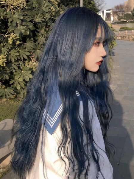 Dark Blue Hair, Korean Hair Color, Hair Color Streaks, Fake Hair, Pretty Hair Color, Hair Stylies, Pretty Colors, Dye My Hair, Hair Dye Colors