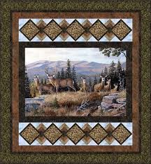 Northcott Fabrics Animal Quilt Patterns, Moose Quilt, Deer Quilt, Wildlife Quilts, Panel Quilt Patterns, Horse Quilt, Fabric Panel Quilts, Scrappy Quilt Patterns, Landscape Quilts