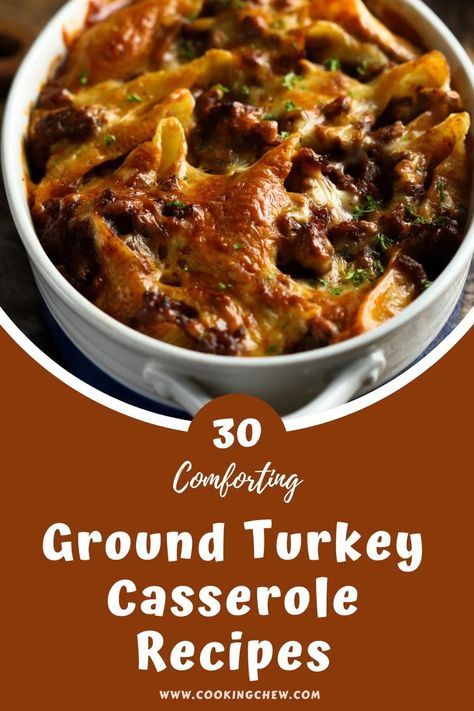 These 30 delicious ground turkey casserole recipes can feed a hungry crowd, all suitable for Turkey day or dinner any night of the week! Ground Turkey Casserole Recipes, Turkey Dressing Casserole, Freezable Casseroles, Turkey Casserole Recipes, Turkey Stuffing Casserole, Meat Casserole Recipes, Ground Turkey Casserole, Casserole Ideas, Turkey Casserole Recipe