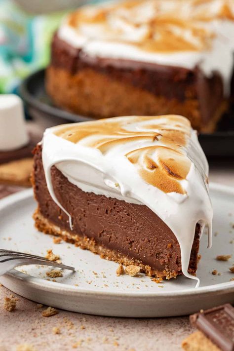 S’mores Cheesecake Cheesecake Recipe No Water Bath, Smores Cheesecake Recipe, Smores Cheesecake, Marshmallow Cheesecake, Checkerboard Cake, Baked Teriyaki Chicken, Nutella Cheesecake, Chocolate Marshmallow, How To Make Cheesecake