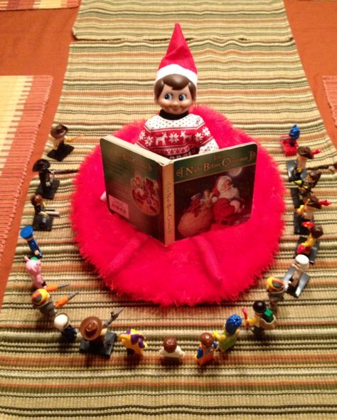 Elf On The Shelf Night Before Christmas, Elf On The Shelf 24th Day, Elf On The Shelf Gifts For Kids, Elf On The Shelf Last Night, Lego Elf On The Shelf Ideas, Last Night Of Elf On The Shelf Ideas, Elf Home, Christmas Door Decorating, Diy Napkin Folding