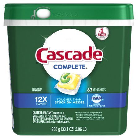 Free 2-day shipping on qualified orders over $35. Buy Cascade ActionPacs Dishwasher Detergent, Lemon, 63 count at Walmart.com Detergent Brands, Dishwasher Pods, Dishwasher Cleaner, Dawn Dish Soap, Built In Dishwasher, Household Cleaning Supplies, Dishwasher Detergent, Cleaning Dishes, Grease