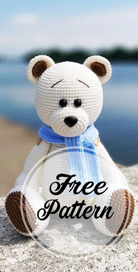 Kat Haken, Crochet Bear Patterns, Amigurumi Bear, Easy Knitting Projects, Crochet Teddy Bear Pattern, Pola Amigurumi, Crochet Teddy Bear, Crochet Amigurumi Free, Crochet Teddy