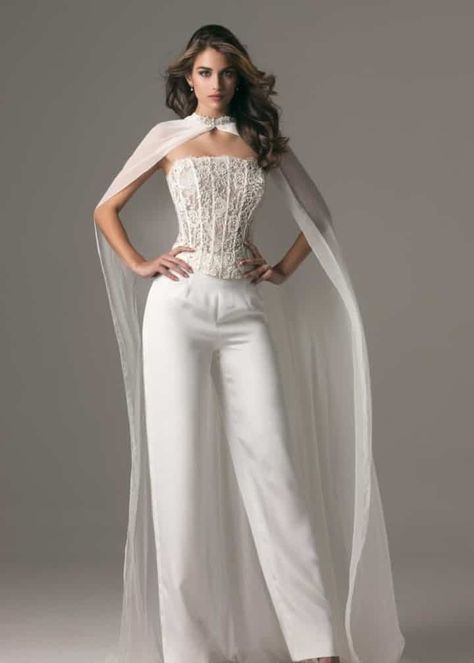 9aa42b31882ec039965f3c4923ce901bdesc50981777ri Bridal Pantsuit, Wedding Pantsuit, Cape Fashion, Dress Jumpsuit, Bridal Jumpsuit, Wedding Jumpsuit, Woman Suit Fashion, Wedding Outfits, Dresses To Wear To A Wedding